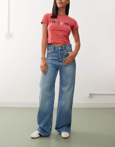 Tommy Jeans tommy girl relaxed star jeans in dark wash