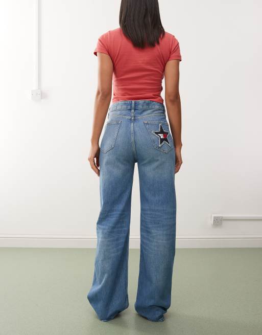 Tommy Jeans tommy girl relaxed star jeans in dark wash