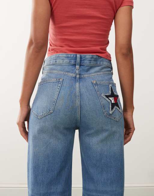 Tommy Jeans tommy girl relaxed star jeans in dark wash