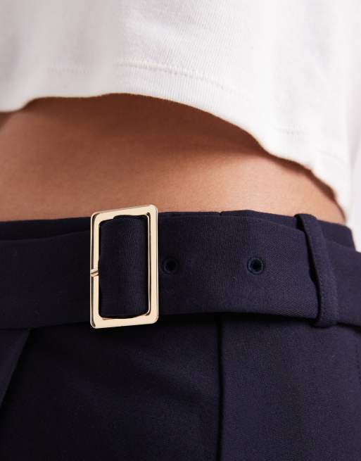 Tommy Jeans Tommy Girl scholar tailored pleated mini skirt in navy, 3 of 5