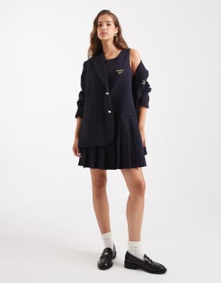 Tommy Jeans Tommy Girl Scholar Tailored Shift Dress In Blue