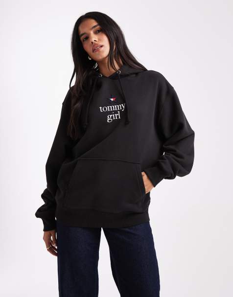 Tommy Jeans Tommy Girl star logo hoodie in black - view 1