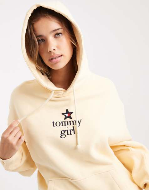 Tommy Jeans Tommy Girl star logo hoodie in butter yellow - view 1