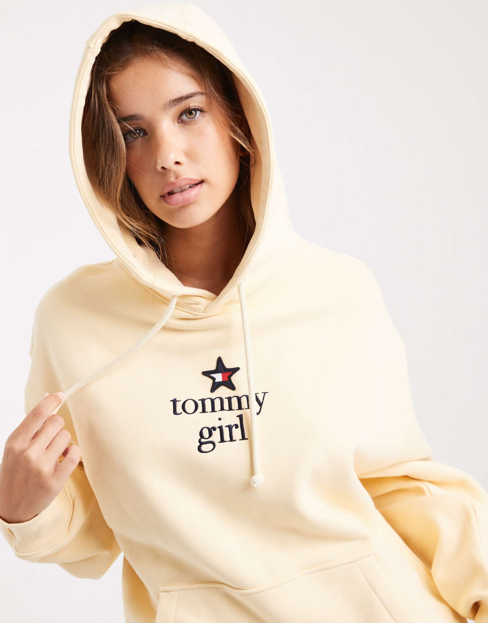 Толстовка с логотипом Tommy Jeans Tommy Girl star масляно желтого цвета