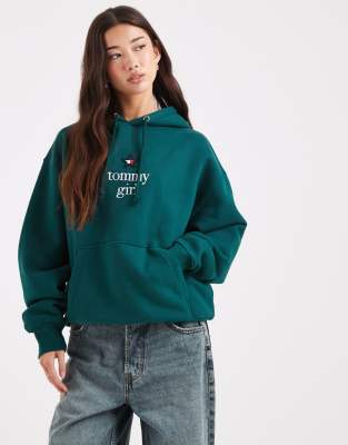 Tommy Jeans Tommy Girl Star Logo Hoodie In Green