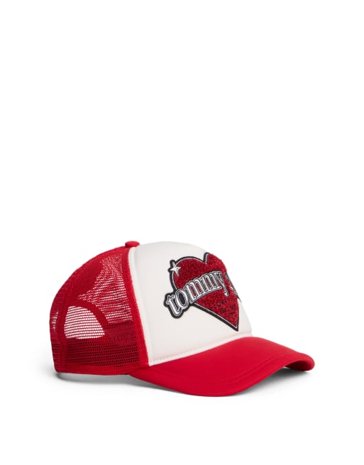トミーガール トラッカーキャップ Tommy Jeans tommy girl trucker cap in red | ASOS