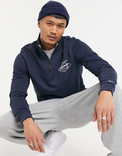 Tommy jeans mock 2025 neck zip sweatshirt