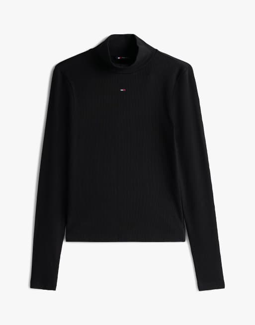 Tommy Jeans - Top manches longues à col montant - Noir, 5 de 6