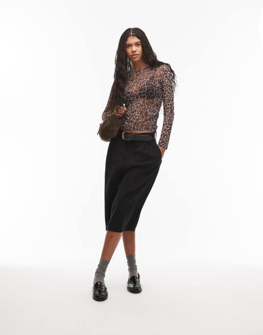 Tommy Jeans - Top med leopardprint i mesh