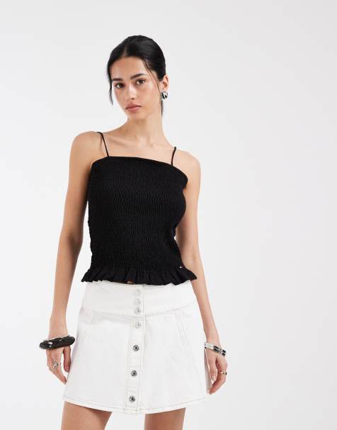 Tommy Jeans - Top slim nero con spalline sottili - view 1