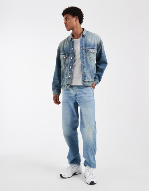 Tommy Jeans – Trucker-Jeansjacke in verwaschenem Mittelblau mit Oversize-Schnitt, 3 von 5