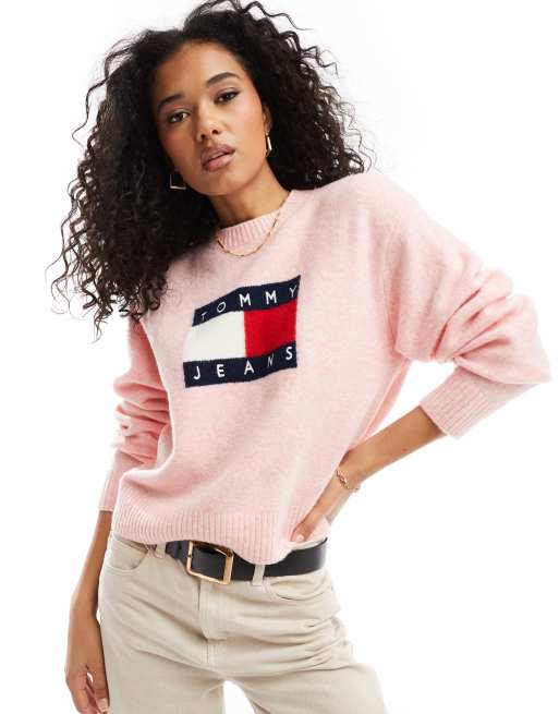 Tommy jeans trui roze outlet