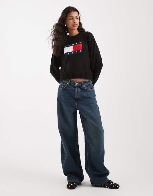 Tommy Jeans - Trui met vlag in zwart, 2 van 4