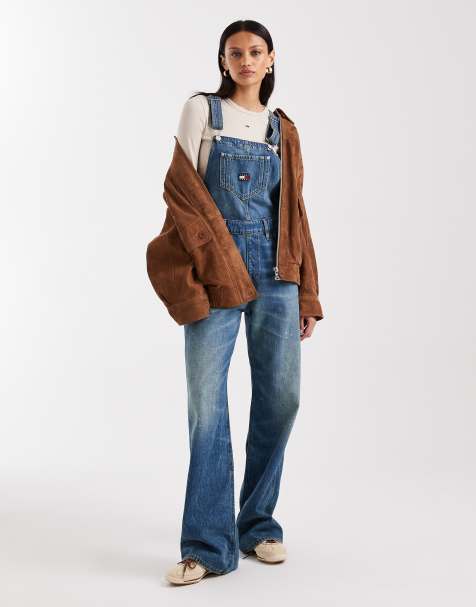 Tommy Jeans - Tuinbroek in vervaagd mid-wash blauw - view 1