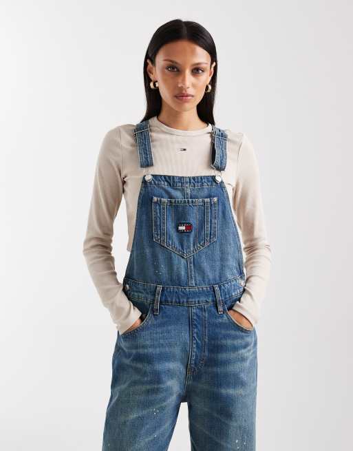 Tommy Jeans - Tuinbroek in vervaagd mid-wash blauw, 2 van 4