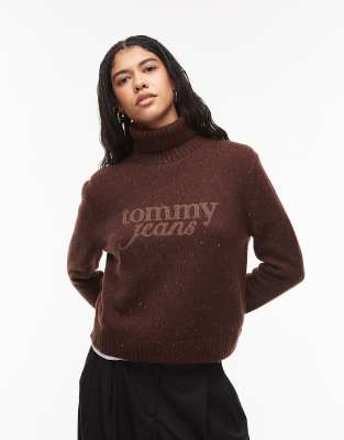 Tommy Jeans Turtleneck Sweater In Brown