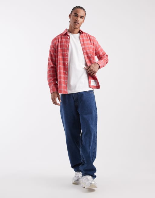 Tommy Jeans twill shirt in red check, 2 of 4