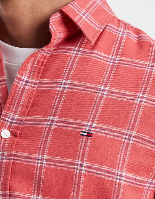 Tommy Jeans twill shirt in red check, 3 of 4