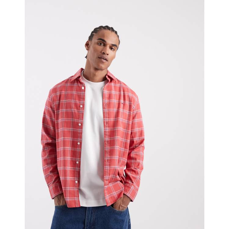 red and white plaid dress shirt Vintage Red Plaid Shirt, Red and White Button Down Top (C687), Western  Style Red and White Plaid Shirt, Top With Mother of Pearl Snaps