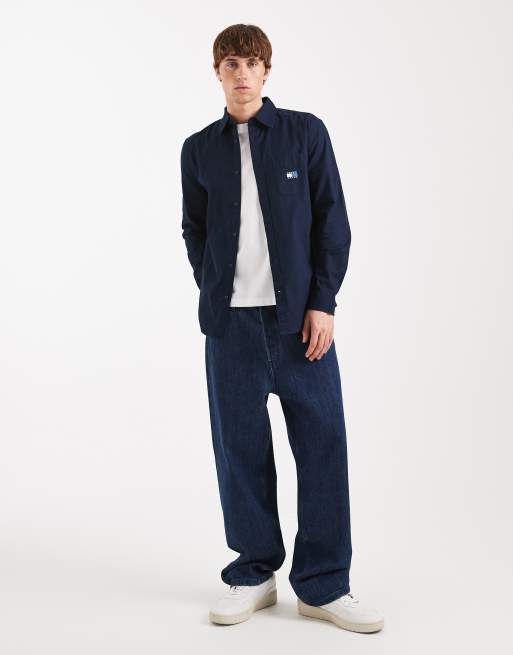 Tommy Jeans twill shirt in washed navy, 2 of 5