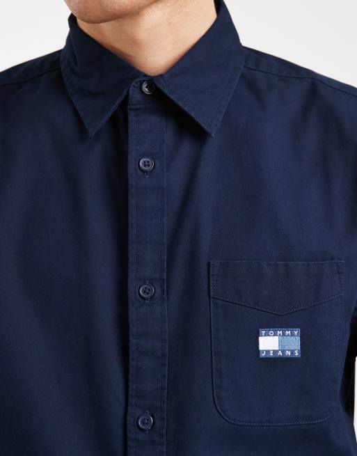 Tommy Jeans twill shirt in washed navy, 5 of 5