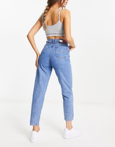 Tommy Jeans daisy low rise side logo baggy jean in mid wash