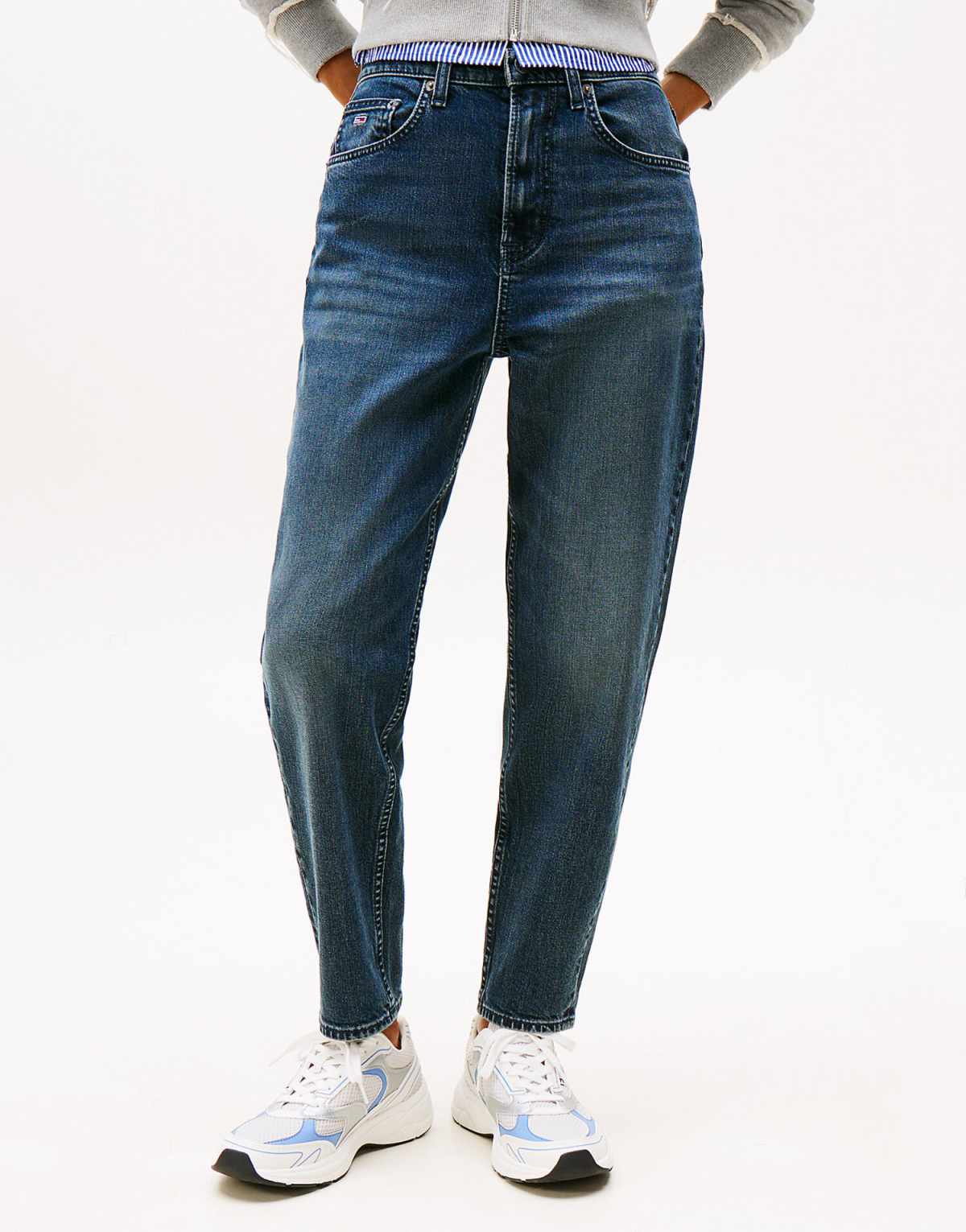 Tommy Jeans Ultra high rise tapered mom jeans in navy blue