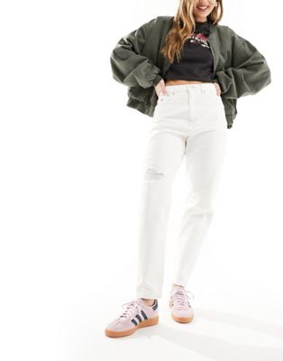 Tommy Jeans ultra high tapered mom jeans in white wash - ASOS Price Checker