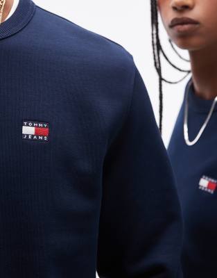 Tommy Jeans Unisex Badge Sweatshirt In Navy