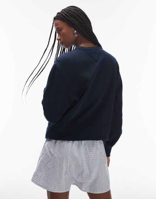 Tommy Jeans unisex badge sweatshirt in navy, 4 of 4