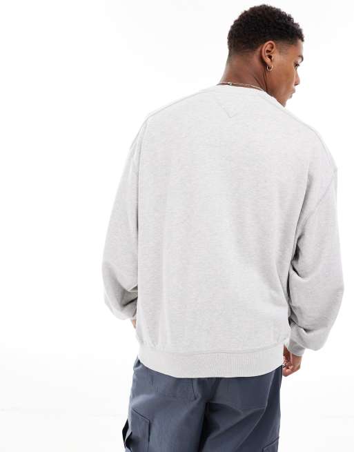 Tommy Jeans unisex boxy crew neck sweatshirt in silver gray