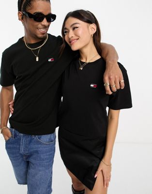 Tommy Jeans classic badge logo t-shirt in black