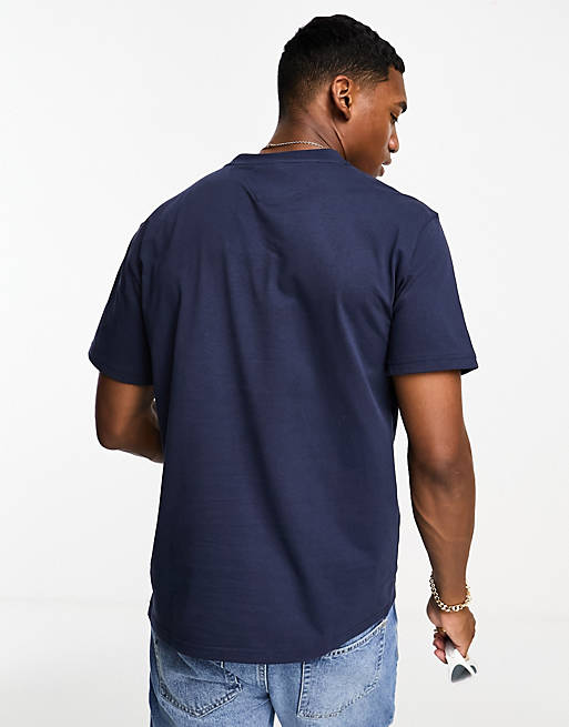 Tommy Jeans Unisex cotton NYC sport club print classic fit t-shirt in navy  | ASOS