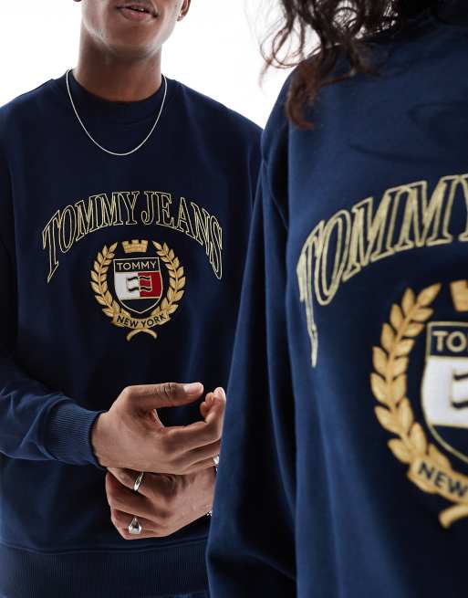 Tommy Jeans unisex crest logo sweatshirt in navy, 2 of 4