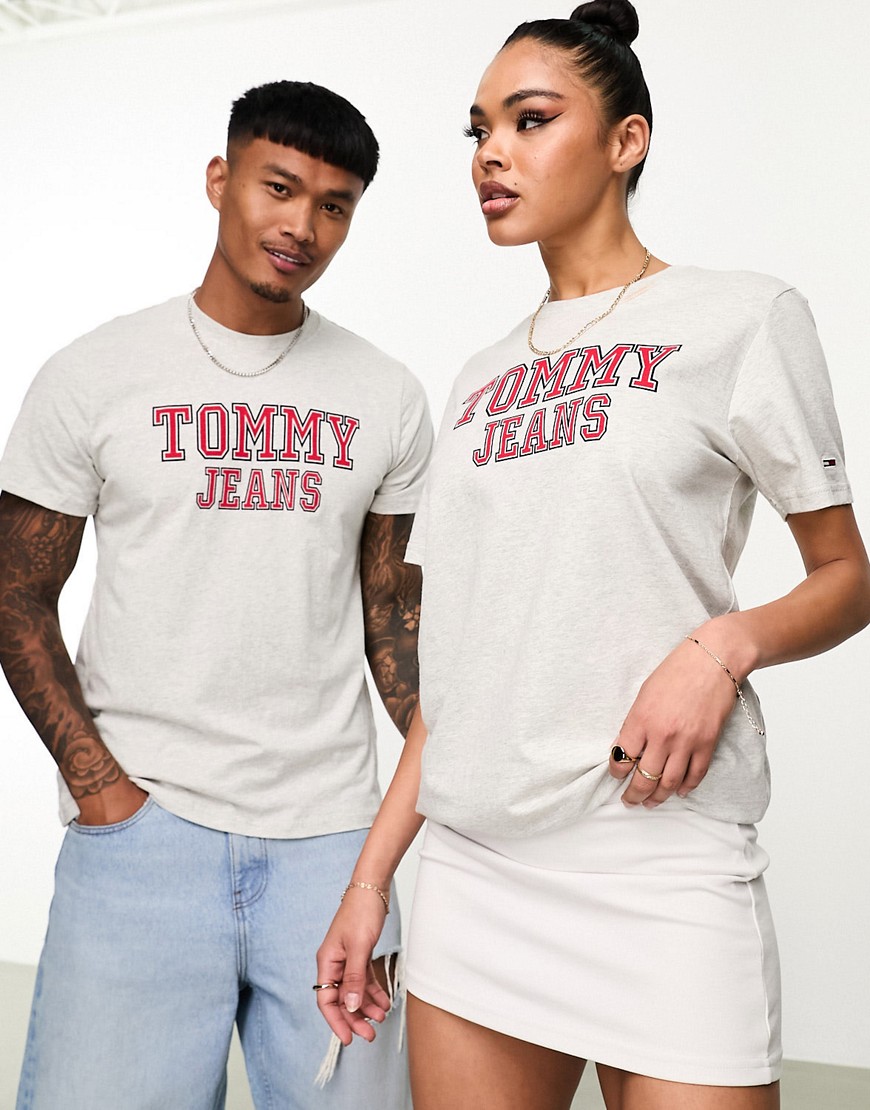 Tommy Jeans unisex essential logo T-shirt in gray