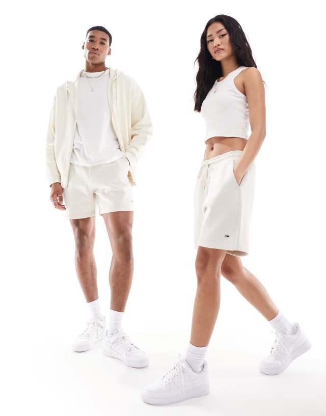 Tommy Jeans - unisex jersey shorts in off white