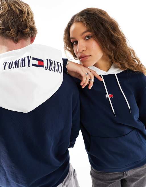 Tommy Jeans – Unisex-Kapuzenpullover in Marineblau mit regulärem Schnitt und Archive-Logo, 2 von 4