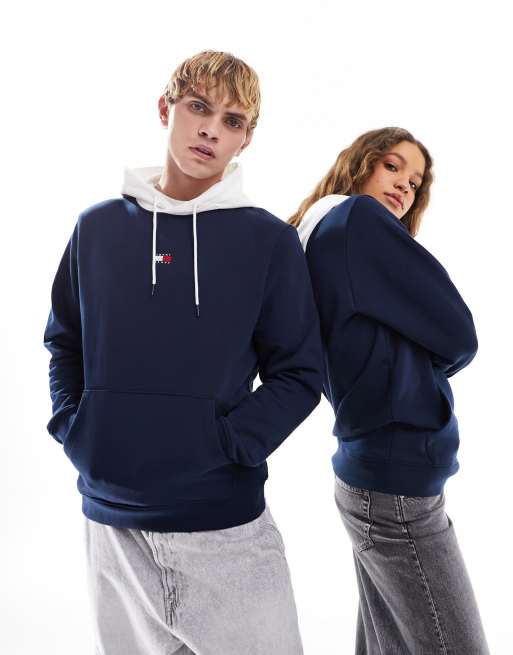 Tommy Jeans – Unisex-Kapuzenpullover in Marineblau mit regulärem Schnitt und Archive-Logo, 3 von 4