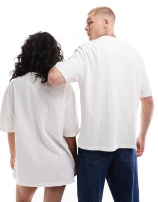 Tommy Jeans unisex large flag logo t-shirt in off white