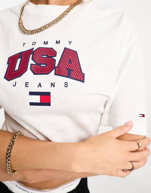 logo Tommy t-shirt USA Unisex | graphic ASOS white Jeans in