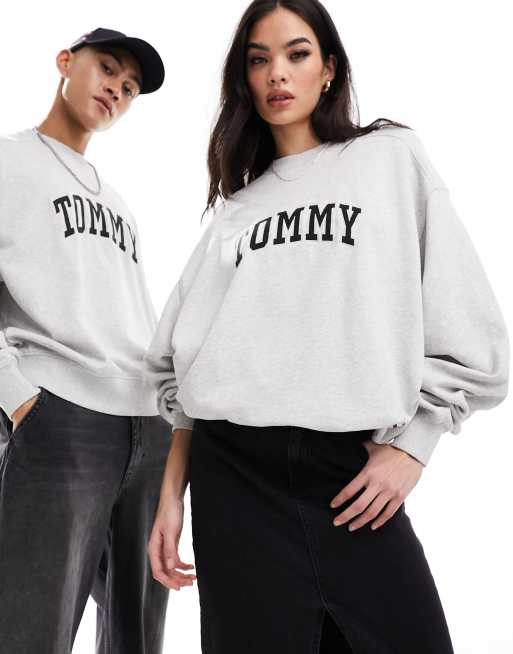 Tommy Jeans unisex varsity sweatshirt in gray