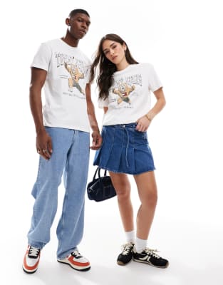 Tommy Jeans Unisex Varsity Tiger T-shirt In White
