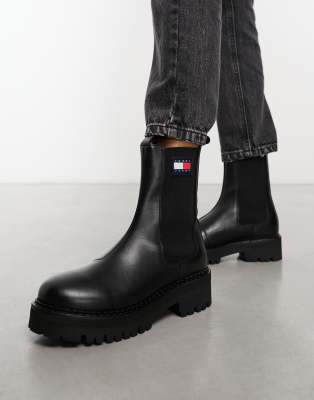 Tommy Jeans urban chelsea boots in black - ASOS Price Checker
