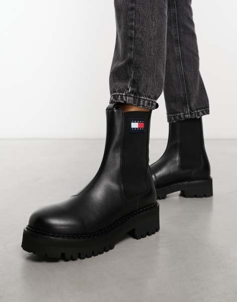 Tommy Jeans urban chelsea boots in black - view 1