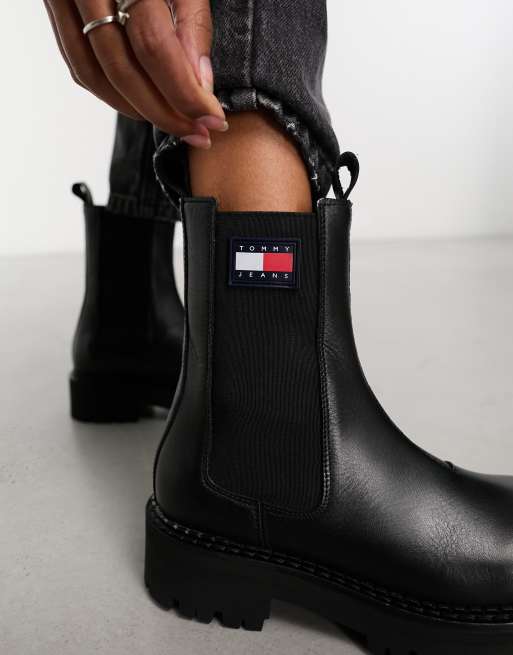 Tommy hilfiger chelsea sales boots black