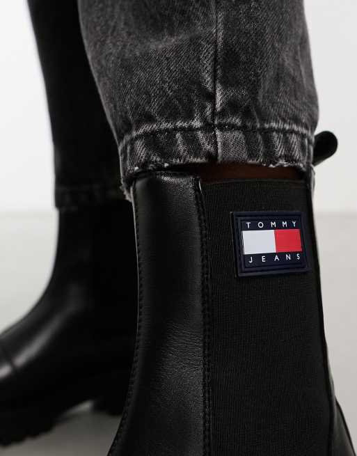 Tommy Jeans urban chelsea boots in black