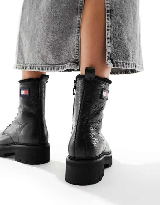 Ankle Boots Tommy Hilfiger Flacher Lederstiefel Tommy Hilfiger