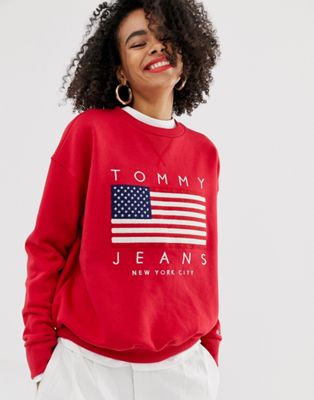 Tommy Jeans US flag logo sweatshirt | ASOS