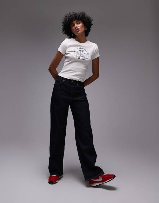 Tommy Jeans usa central logo t-shirt in white, 4 of 4