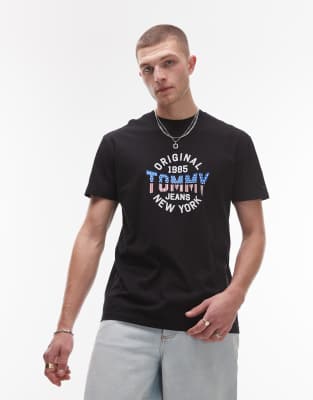 usa circle graphic t-shirt in black